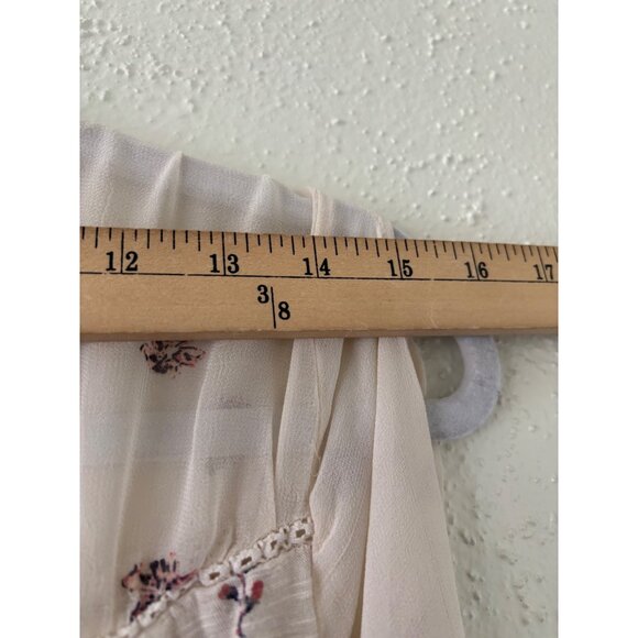 Lucky Brand High Neck Floral Long Sleeve Boho Blouse Top S - Picture 6 of 9